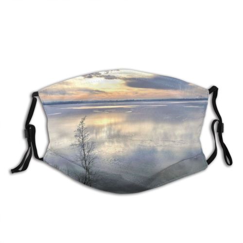 yanfind Winter Morning Winter Natural Atmospheric Cloud Landscape Sky Reflection Ice Daytime Park Dust Washable Reusable Filter and Reusable Mouth Warm Windproof Cotton Face