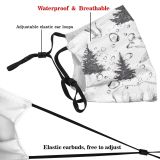 yanfind Isolated Tracing Arctic Life Snow Christmas Cute Nordic Scrapbooking Seamless Winter Wildlife Dust Washable Reusable Filter and Reusable Mouth Warm Windproof Cotton Face