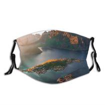 yanfind Idyllic Shot Footage Mountain Clouds Daytime Tranquil Drone Islands Scenery Mountains Peak Dust Washable Reusable Filter and Reusable Mouth Warm Windproof Cotton Face