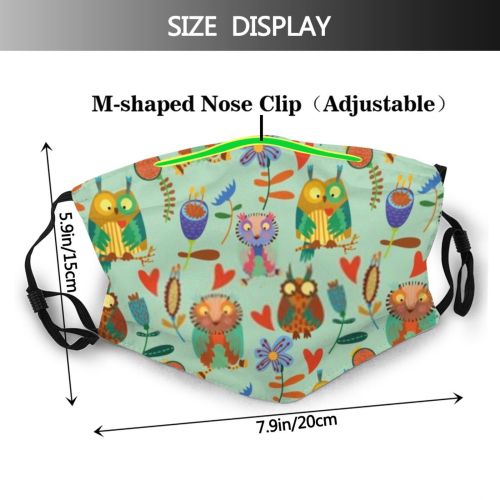 yanfind Garden Decor Bird Young Cute Seamless Colorful Kid Summer Vintage Ornament Wrap Dust Washable Reusable Filter and Reusable Mouth Warm Windproof Cotton Face