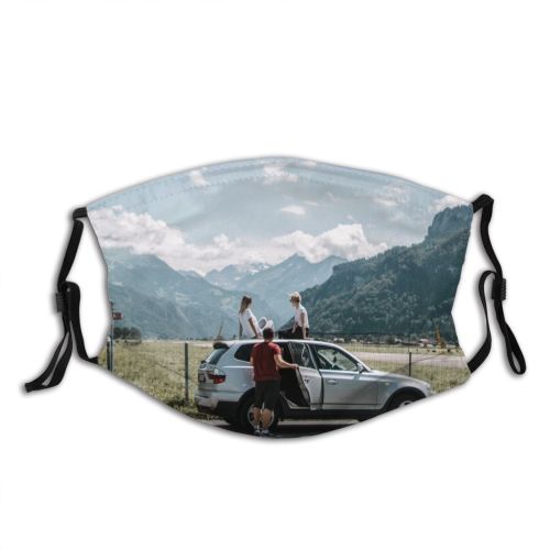 yanfind Idyllic Transportation Depth Focus Automobile Car Field Leisure Recreation Photographer Road Clouds Dust Washable Reusable Filter and Reusable Mouth Warm Windproof Cotton Face
