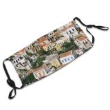 yanfind Neighbourhood Building Urban Greece Town City Settlement Architecture Classical Home Area Residential Dust Washable Reusable Filter and Reusable Mouth Warm Windproof Cotton Face