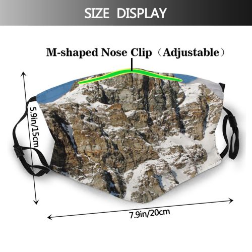 yanfind Ridge Winter Massif Winter Geological Landscape Mountain Rocks Ice Snow Mountain Landforms Dust Washable Reusable Filter and Reusable Mouth Warm Windproof Cotton Face