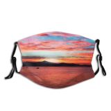 yanfind Lake Golden Sunset Evening Dawn Panorama Sea Clouds Beach Tranquil Sun Horizon Dust Washable Reusable Filter and Reusable Mouth Warm Windproof Cotton Face