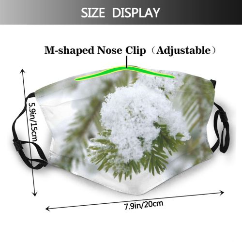 yanfind Fir Chrismas Winter Pine Family Forest Frost Plant Flower Tree Tree Branch Dust Washable Reusable Filter and Reusable Mouth Warm Windproof Cotton Face