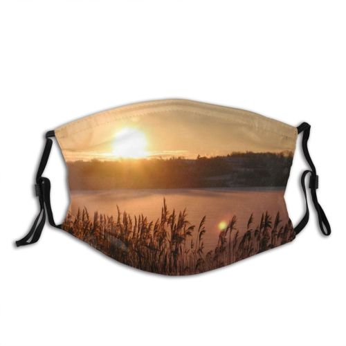 yanfind Winter Christmas Horizon Dawn Natural Morning Atmospheric Sun Sunset Landscape Sky Denmark Dust Washable Reusable Filter and Reusable Mouth Warm Windproof Cotton Face