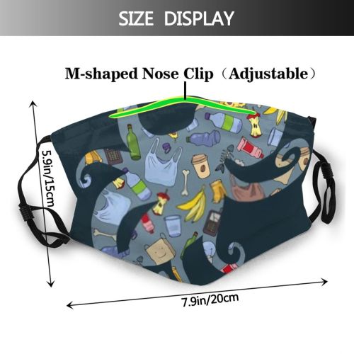 yanfind Life Cute Pollution Seamless Warming Design Art Decoration Wild Happy Ocean Funny Dust Washable Reusable Filter and Reusable Mouth Warm Windproof Cotton Face