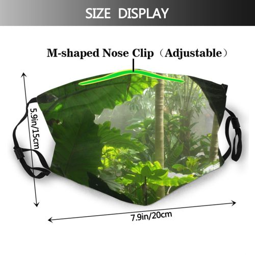 yanfind Plant Exotic Light Plant Dark Forest Jungle Terrestrial Botany Leaf Jungle Woodland Dust Washable Reusable Filter and Reusable Mouth Warm Windproof Cotton Face