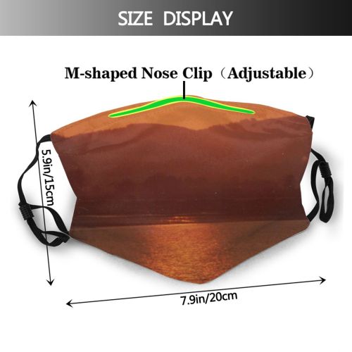 yanfind Sky Horizon Calm Sunset Sky Anchor Afterglow Dusk Sun Somerset Sunset Bay Dust Washable Reusable Filter and Reusable Mouth Warm Windproof Cotton Face