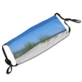 yanfind Sand Beach Dunes Landscape Sky Lighthouse Vegetation Island Grass Natural Daytime Dust Washable Reusable Filter and Reusable Mouth Warm Windproof Cotton Face