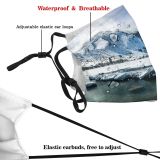 yanfind Lake Frosty Mountain Frozen Capped High Mountains Beautiful Winter Fjord Outdoors Snow Dust Washable Reusable Filter and Reusable Mouth Warm Windproof Cotton Face