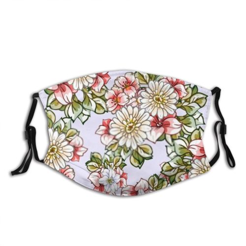 yanfind  Spring Feminine Flower Decor Vintage Garden Romantic Plant Tile Elegant Design Dust Washable Reusable Filter and Reusable Mouth Warm Windproof Cotton Face