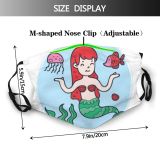yanfind Crazy Pin Cute Mermaid Fantasy Cheerful Doodle Simple Vintage Design Pretty Quirky Dust Washable Reusable Filter and Reusable Mouth Warm Windproof Cotton Face