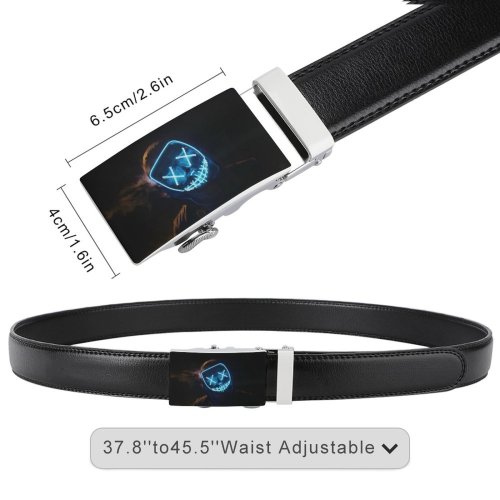 yanfind Belt  Festival Scary Dark Lights Halloween Technology Energy Horror Light Abstract Art Men's Dress Casual Every Day Reversible Leather Belt