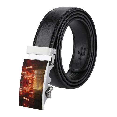 yanfind Belt Sichuan Chinese Cultures Night Footpath Architecture Building Year Destinations Tradition Lantern Province Men's Dress Casual Every Day Reversible Leather Belt