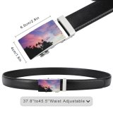 yanfind Belt Skylight Summer Night Science Tropical Tree Igniting Relaxation Plant Dramatic Koh Sky Men's Dress Casual Every Day Reversible Leather Belt