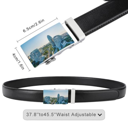 yanfind Belt SOHO Wangjing Architecture Building Urban Downtown Sky Capital Cities  City District Men's Dress Casual Every Day Reversible Leather Belt