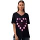yanfind V Neck T-shirt for Women Sharon McCutcheon Black Dark Love Love Heart Candle Lights Heart Tea Light Summer Top  Short Sleeve Casual Loose