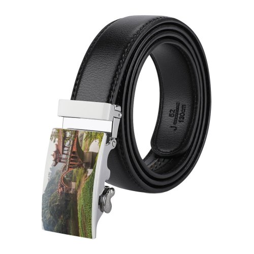 yanfind Belt Sichuan Chinese Architecture Tree UNESCO Heritage Urban Destinations Place Landmark Wide Tradition Men's Dress Casual Every Day Reversible Leather Belt
