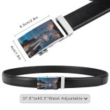 yanfind Belt Sichuan Dusk Chinese Night Architecture Tree Building Waterfront Development Town Architectural Urban Men's Dress Casual Every Day Reversible Leather Belt