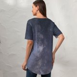 yanfind V Neck T-shirt for Women Constellations Space Night Way Astronomy Sky Wallpapers Outdoors Evening Nebula Free Summer Top  Short Sleeve Casual Loose