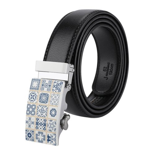 yanfind Belt Simplicity Arabic Push Marbled Plant Ideas Ceramics Porcelain Flower Retro  Curve Men's Dress Casual Every Day Reversible Leather Belt