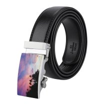 yanfind Belt Skylight Summer Night Science Tropical Tree Igniting Relaxation Plant Dramatic Koh Sky Men's Dress Casual Every Day Reversible Leather Belt