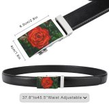 yanfind Belt  Focus Beautiful Delicate Depth Field Moisture Dewdrops Droplets Blooming Raindrops Leaves Men's Dress Casual Every Day Reversible Leather Belt