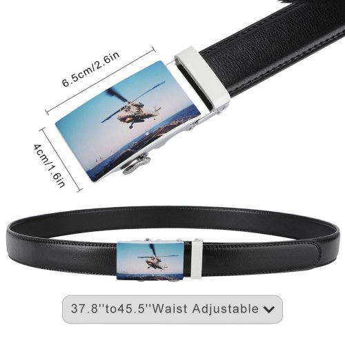 yanfind Belt Sea Arrival Landing Outdoors Touching Aircraft Transportation Helicopter Carrier Navy Men's Dress Casual Every Day Reversible Leather Belt
