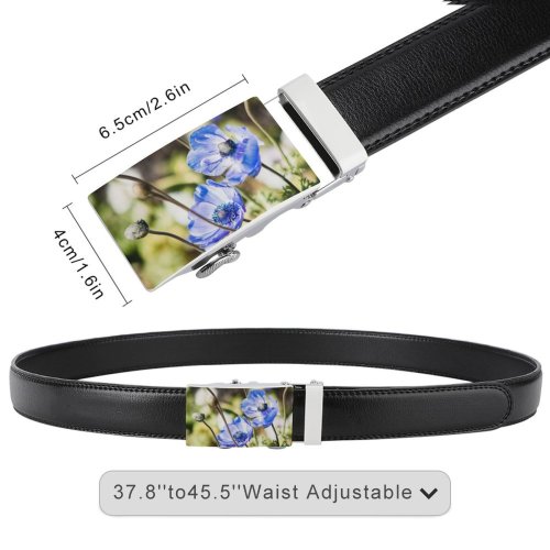 yanfind Belt  Focus Beautiful Delicate Flowers Depth Shift Colour Field Shallow Macro Growth Men's Dress Casual Every Day Reversible Leather Belt