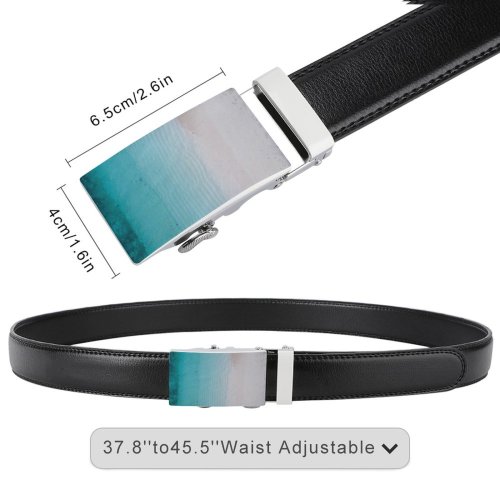 yanfind Belt Beautiful Facebook Rough Sand H Daylight  Island Beach Turquoise Outdoors Abstract Men's Dress Casual Every Day Reversible Leather Belt