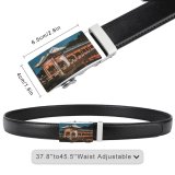 yanfind Belt Sichuan Chinese Cultures Night Stone Architecture Tree Building Light Town Year Electric Men's Dress Casual Every Day Reversible Leather Belt