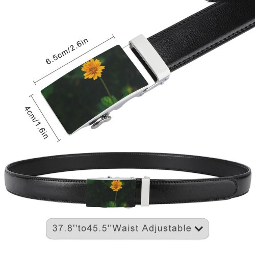 yanfind Belt  Focus Beautiful Plant Delicate Season Grass Light Growth Blooming Garden Outdoors Men's Dress Casual Every Day Reversible Leather Belt