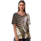 yanfind V Neck T-shirt for Women Sunny Tail Wildlife Wallpapers Grey Zebra Pictures PNG HQ Summer Top  Short Sleeve Casual Loose