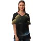 yanfind V Neck T-shirt for Women Space Black Dark Planet Earth Solar System Cosmos Universe Summer Top  Short Sleeve Casual Loose