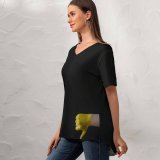 yanfind V Neck T-shirt for Women Sleeve Finger Pictures Hate Arm Wrist Apparel Free Summer Top  Short Sleeve Casual Loose