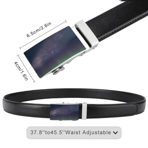 yanfind Belt Beautiful Dark Exploration Scenery Evening Milky Space Galaxy Borealis Cosmos Astronomy Scenic Men's Dress Casual Every Day Reversible Leather Belt