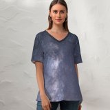 yanfind V Neck T-shirt for Women Constellations Space Night Way Astronomy Sky Wallpapers Outdoors Evening Nebula Free Summer Top  Short Sleeve Casual Loose