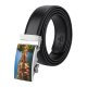 yanfind Belt Row Chinese Village Cultures Tourist Night Building Waterfront Light Town Landscape Canal Men's Dress Casual Every Day Reversible Leather Belt