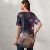 yanfind V Neck T-shirt for Women Space Westerlund Celestial Fireworks Star Cluster Constellation Astronomy Galaxy Milky Way Burning Summer Top  Short Sleeve Casual Loose