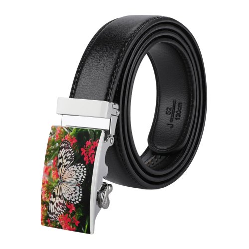 yanfind Belt  Detail Focus Beautiful Plant Butterfly Flowers Insect  Lepidoptera Blooming Garden Men's Dress Casual Every Day Reversible Leather Belt