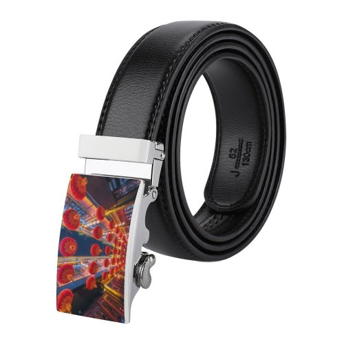 yanfind Belt Sichuan Row Chinese Cultures Night Architecture Building Town Year Happiness Craft Electric Men's Dress Casual Every Day Reversible Leather Belt