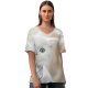 yanfind V Neck T-shirt for Women Lovely Creative Wallpapers Grey Commons Pictures Pet Kitten Angora Cute Cat Summer Top  Short Sleeve Casual Loose