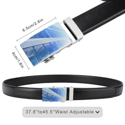 yanfind Belt  Focus City Design Office Downtown Window Expression  Building Glass Urban Men's Dress Casual Every Day Reversible Leather Belt