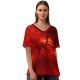 yanfind V Neck T-shirt for Women Space Solar Flares Fire Outer Space Blazing Galaxy Summer Top  Short Sleeve Casual Loose