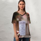 yanfind V Neck T-shirt for Women Ticket Buena Fl Lake Studios Disney Typography Pictures Vista PNG Hollywood Summer Top  Short Sleeve Casual Loose