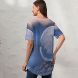 yanfind V Neck T-shirt for Women Glass Christmas Texture Frost Wallpapers Free Frozenbubble Ball Bubble Winter Pictures Summer Top  Short Sleeve Casual Loose