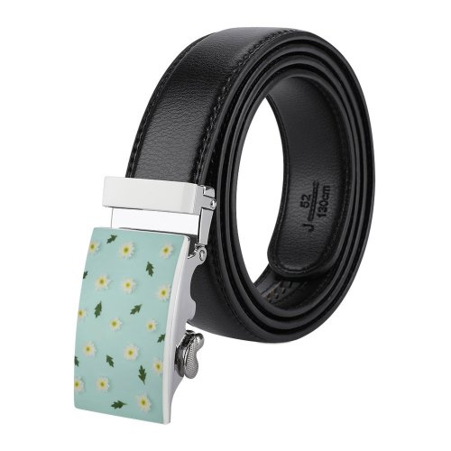 yanfind Belt Beautiful Flowers Season Baby Thumbnail Blooming Pretty Flora Petals Chamomile Summer Leaf Men's Dress Casual Every Day Reversible Leather Belt