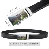 yanfind Belt Sichuan Chinese Cultures Stone Architecture Building Monument Morning Landscape Architectural Urban Destinations Men's Dress Casual Every Day Reversible Leather Belt
