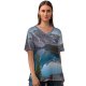 yanfind V Neck T-shirt for Women Sven Muller Moraine Lake Landscape Sunrise Mountains Summer Top  Short Sleeve Casual Loose
